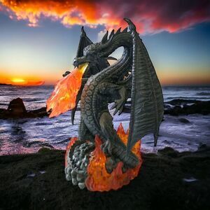 Mystica‎ Dragon Figure Steve Kehrli Fire Breathing Resin Vintage Mystical Magic.